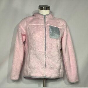 Xersion  Barbie Pink & Gray Sherpa Fleece Full-Zip Jacket Hoodie XL Girl 16 NWT